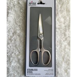 All-Clad Stainless Steel Kitchen Shears Heavy Duty Gauge Serrated Blade NEW